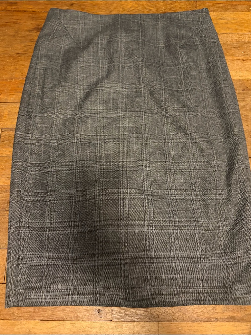Ann Taylor Gray Plaid Pencil Skirt
